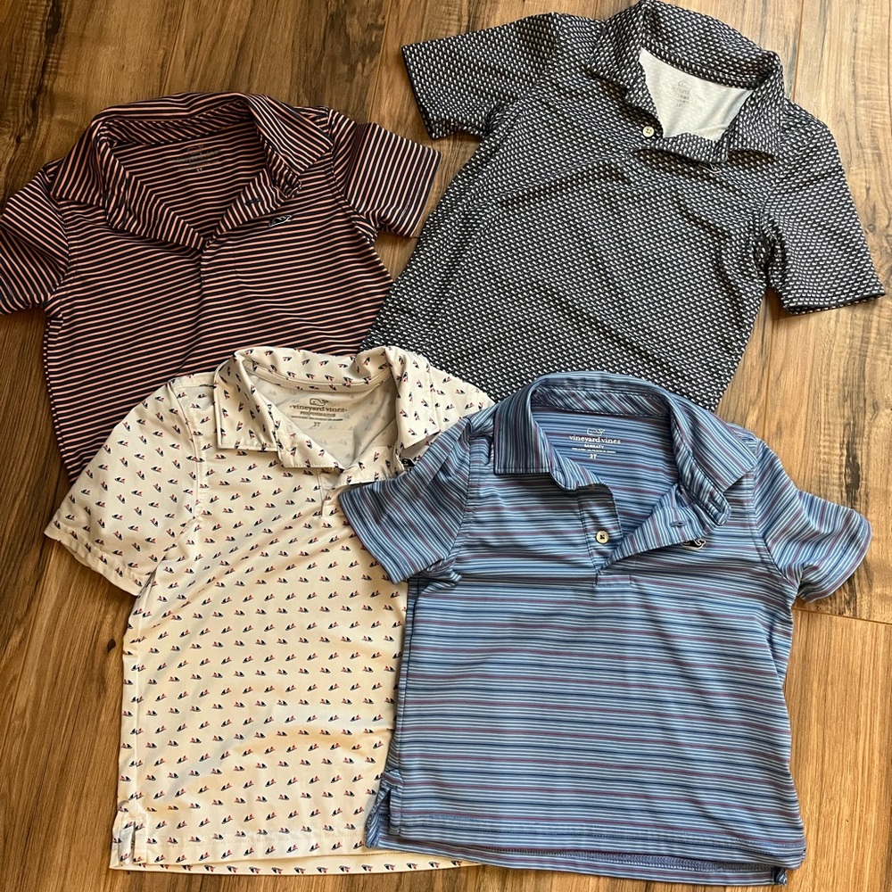 3T (LOT OF 4) Vineyard Vines Polos